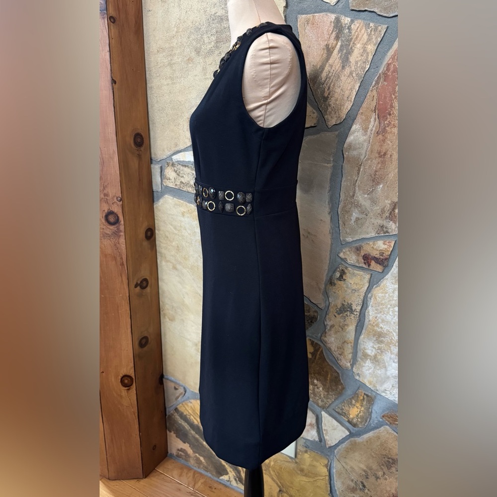 BANANA REPUBLIC Black Dress with Gold & Stone Accents (6) - Picture 4 of 17